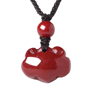 朱砂吊坠女男高纯度紫金砂汽车钥匙扣手机链挂坠马本命年朱砂挂件