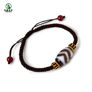 天珠手链女男轻奢小众水纹宝瓶财神天珠手工编织手绳手环情侣手串