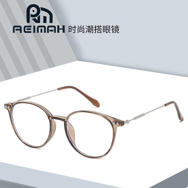 女眼镜防蓝光眼镜框变色眼镜架金属近视圆形平光韩版复古文艺原宿