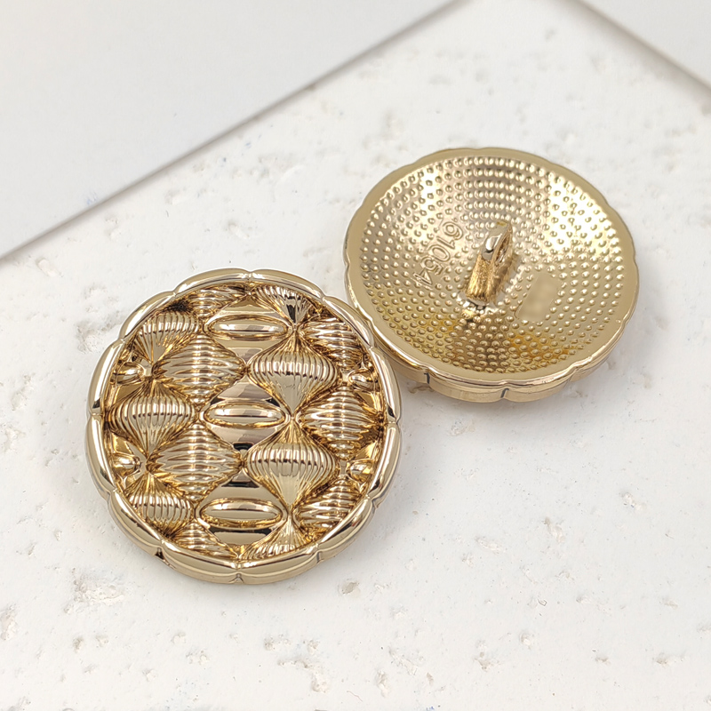 复古网格金属纽扣毛衣扣子