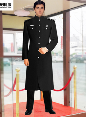 酒店礼宾物业售楼处形象岗门卫门童保安男大衣冬季毛呢外套工作服