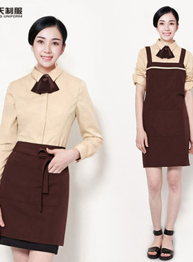 蛋糕店服务员连体围裙套装工作服