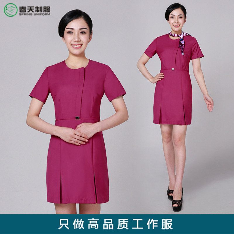 前台学生礼仪短袖夏装导医服图片