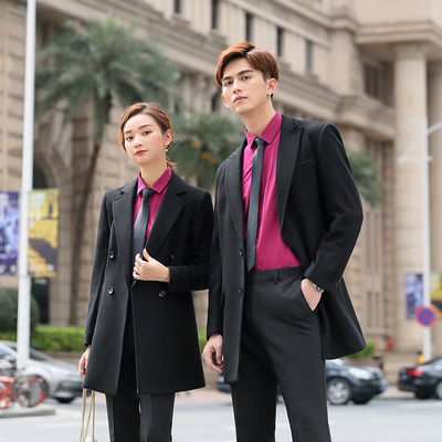 售楼部物业冬装毛呢大衣工作服