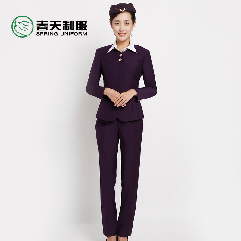酒店前台物业客服职业装套装女美容医院导医工作服空姐服春秋装