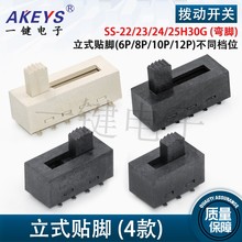 SS-22/23/24/25H30G双排立式拨动开关立贴直插电源开关大电流滑动