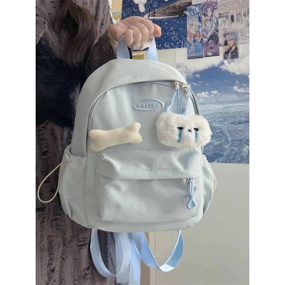 日本纯色百搭小书包女韩版少女学生迷你双肩包高颜值简约休闲背包