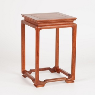 红酸枝木桌面明式小花架缅甸花梨木小花几红木摆件盆景架实木底座