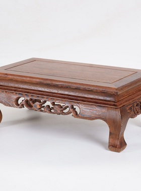 鸡翅木飘窗炕几茶几大号实木底座玉石佛像财神鱼缸摆件红木木托