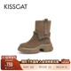 KISSCAT接吻猫新款 防滑毛绒雪地靴加厚保暖冬靴厚底雪地靴女