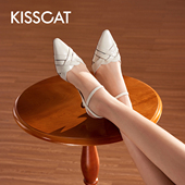 编织罗马凉鞋 KISSCAT接吻猫 女 猪笼包头凉鞋 后空鞋 巴黎缪斯 新款