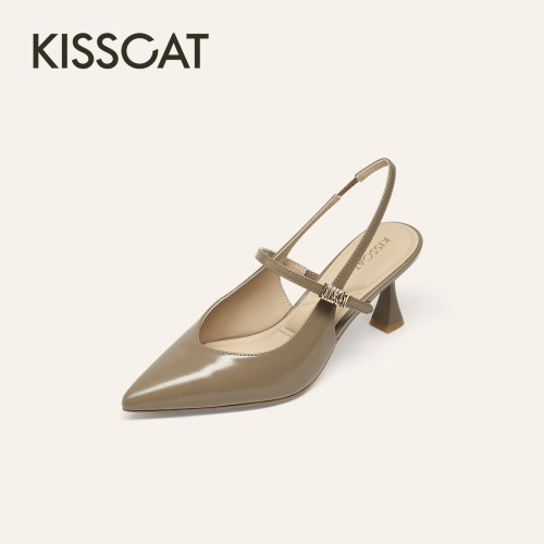 KISSCAT接吻猫[得薪应手]玛丽珍后空鞋26春新时尚气质尖头凉鞋