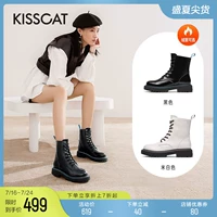 Martens, зимние трендовые классические утепленные мягкие кожаные короткие сапоги для отдыха в английском стиле, в британском стиле