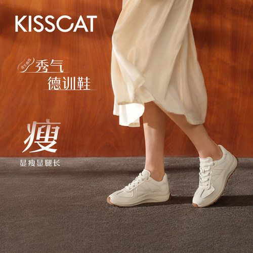 接吻猫曲奇德训鞋小白鞋