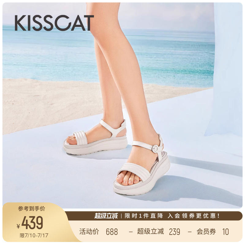 接吻猫气质百搭休闲凉鞋