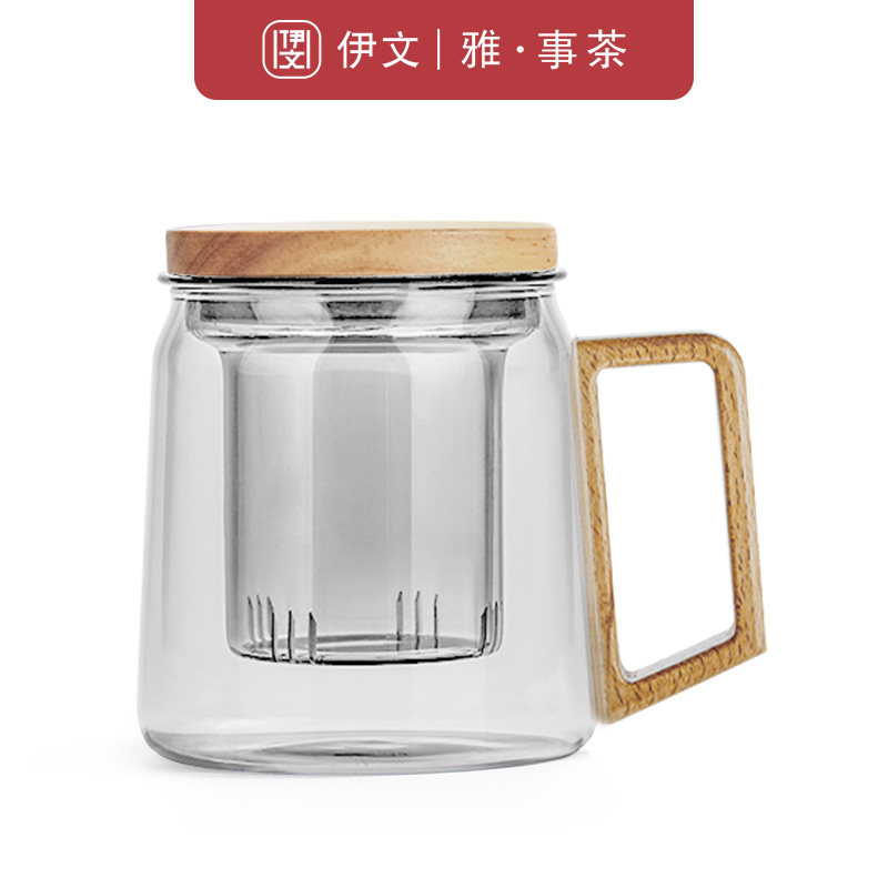 耐热玻璃茶杯带盖办o公室过滤泡茶杯茶水分离男士杯子日式高档水,餐饮具,茶杯,淘宝优惠券,粉丝福利购,淘宝优惠卷