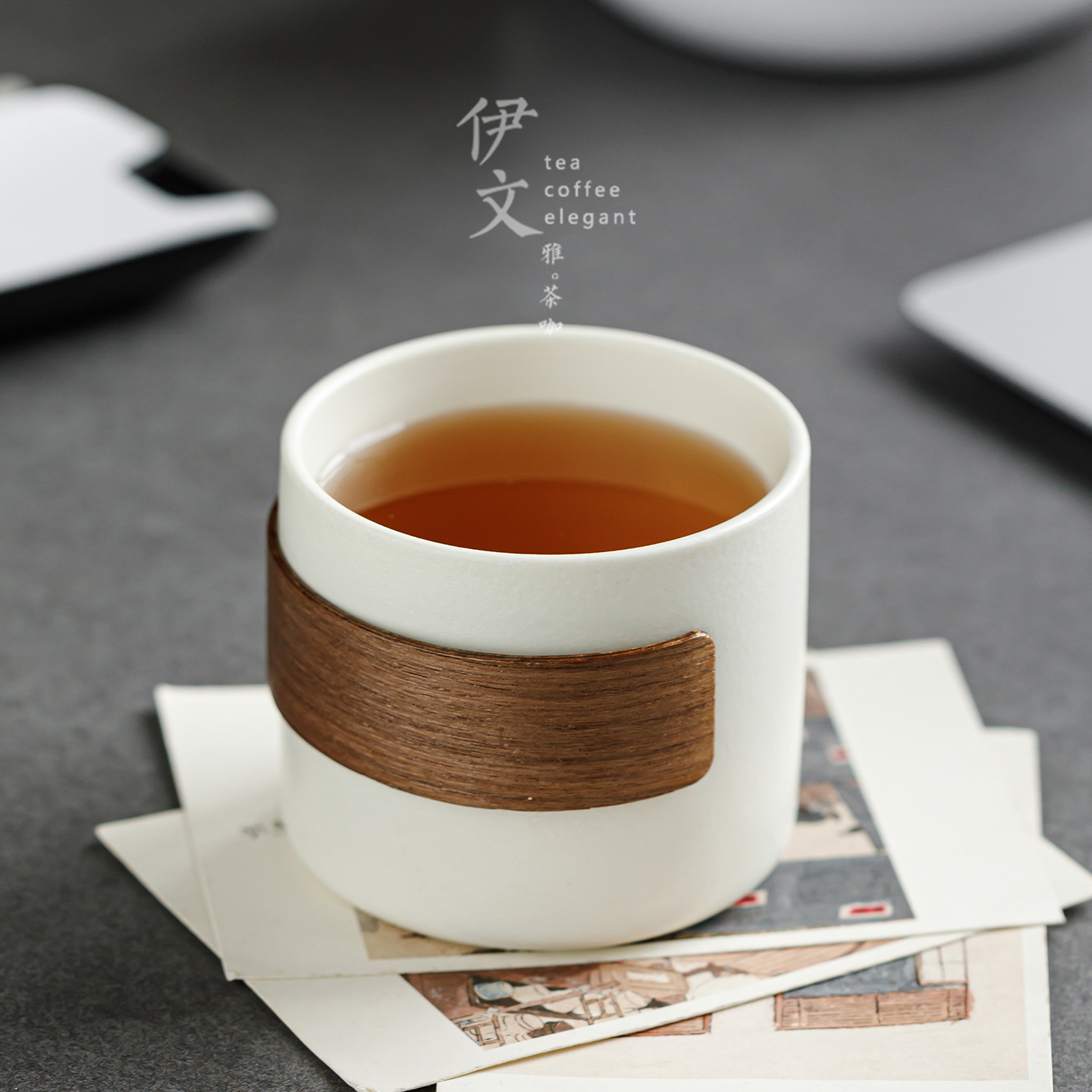 伊文陶瓷半见水杯大容量杯子