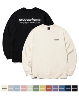 外贸韩单新款男女式套头圆领时尚休闲全棉毛圈印花长袖卫衣微瑕品