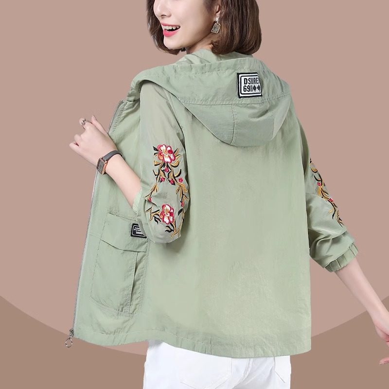 防晒衣女夏季刺绣轻薄外套宽松大码女装休闲连帽中年妈妈防晒,女装/女士精品,时尚防晒服,淘宝优惠券,粉丝福利购,淘宝优惠卷