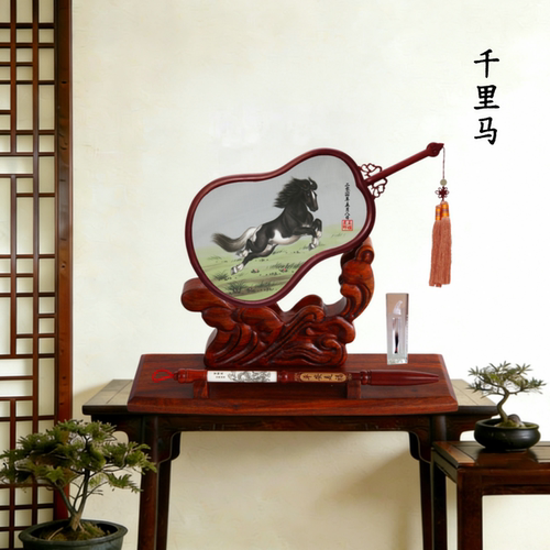 胎毛绣胎毛画北京新生上门满月婴儿理发马年双面绣苏绣胎发刺绣