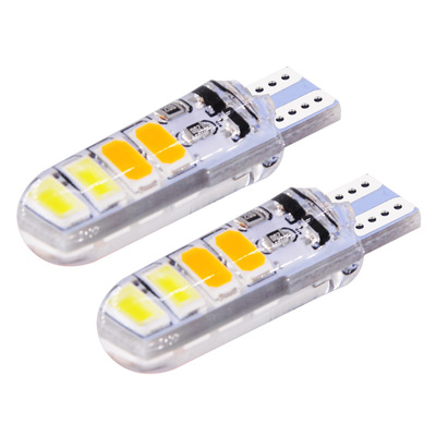 摩托车LED小灯双色爆闪硅胶 T10 5730 8SMD 汽车LED示宽灯 牌照灯