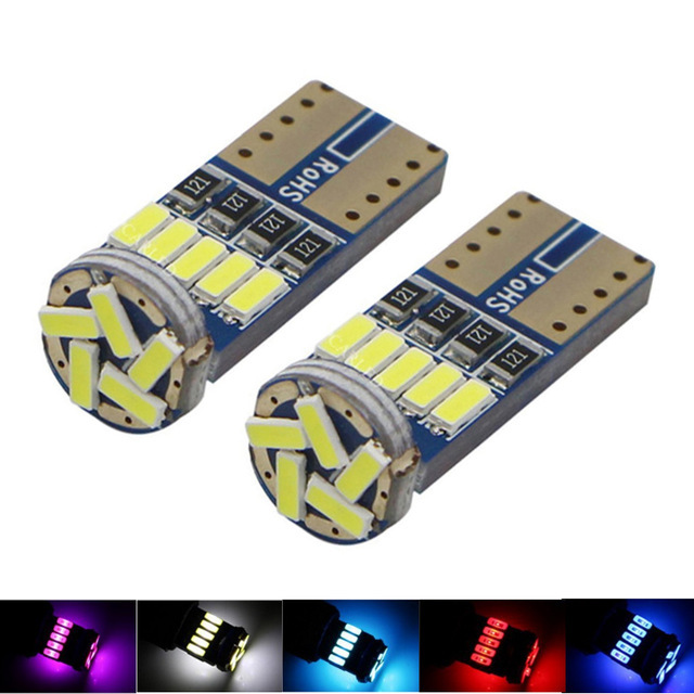 汽车LED T10示宽灯牌照灯W5W 15SMD 4014解码通用车厢灯led小灯