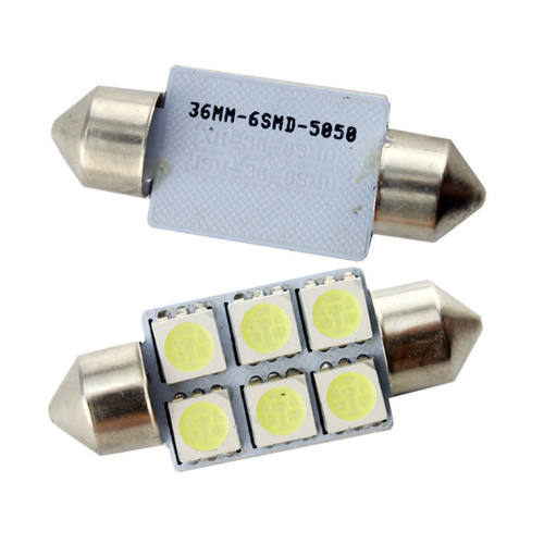 双尖5050 6灯汽车LED车顶灯后箱灯双尖 31mm 36mm39mm41mm