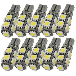 示宽灯牌照灯仪表灯 汽车LED灯改装 通用灯泡车T10 9灯5050 解码