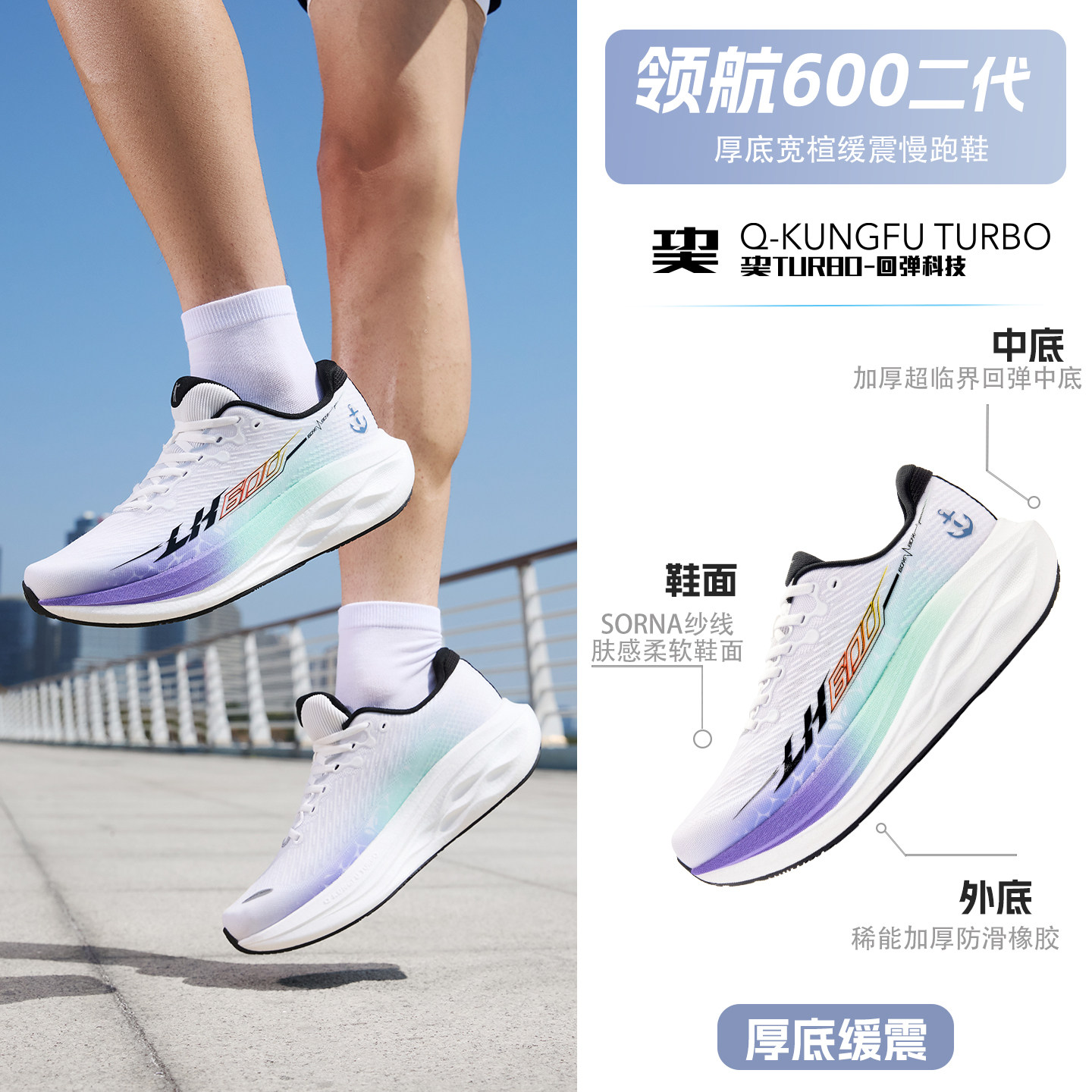 thumbnail for Jordan Pilot 600 Second Generation Youth Running Shoes Men's Wide Fit Cushioning Autumn Shock Absorption Comfortable Sports Shoes Men