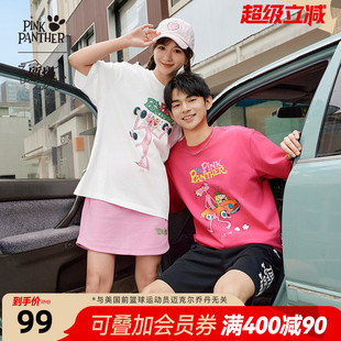 新款 喬丹X粉紅豹聯(lián)名短袖 T恤男士 2025夏季 休閑透氣寬松情侶上衣女