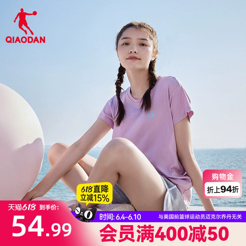 中国乔丹短袖T恤女2026夏季新款休闲上衣圆领针织女士运动百搭短t