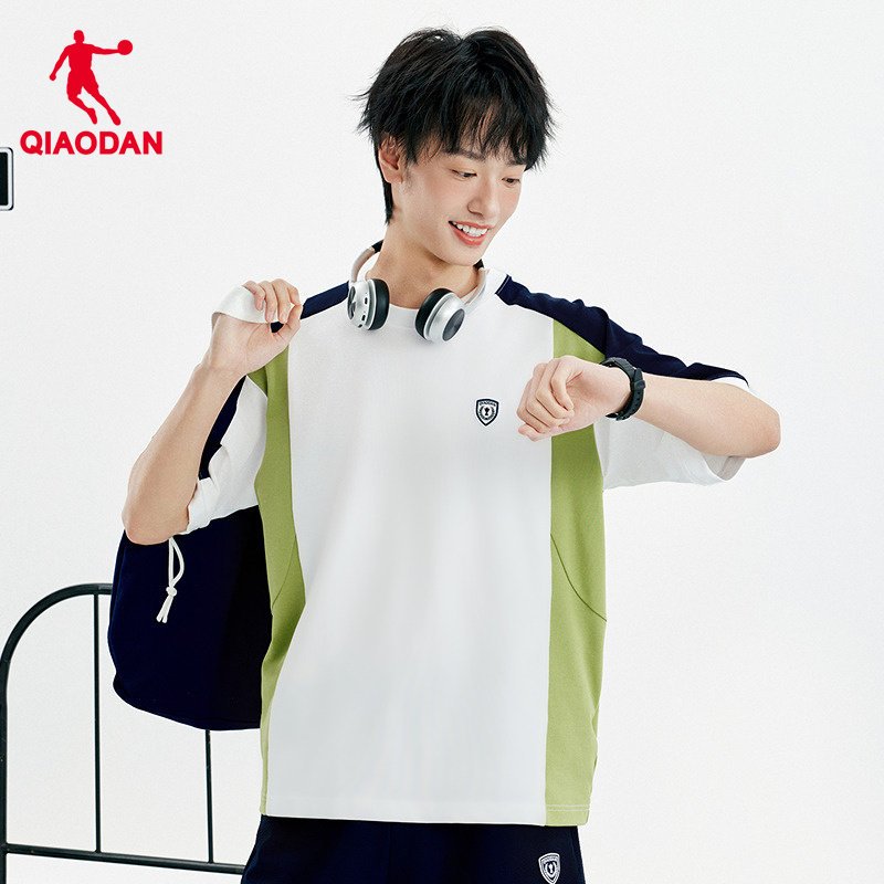 乔丹短袖T恤衫男士2026春季新款商场同款宽松透气舒适拼接上衣,运动服/休闲服装,运动T恤,淘宝优惠券,粉丝福利购,淘宝优惠卷