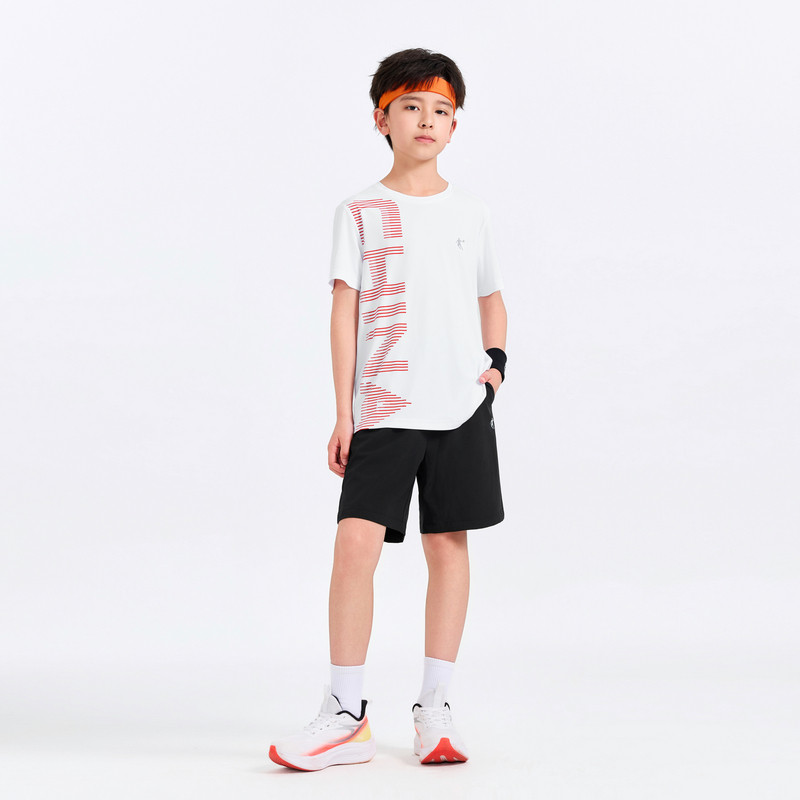 乔丹儿童夏装男童吸湿速干套装2026夏季新款T恤短袖短裤运动套装
