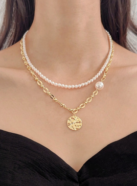 双层叠戴高级感小众设计珍珠项链