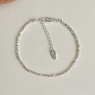 高级感简约银色金属叠戴手链小众设计极细独特百搭手饰品2025年新