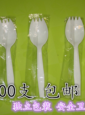 一次性加厚勺子kfc款粥勺白色刨冰酸奶勺中西餐勺甜品调羹独立包