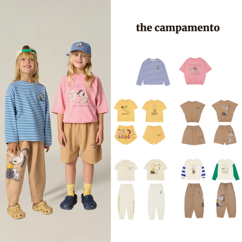 现货 西班牙 the campamento 25ss春夏新款儿童百搭舒适T恤裤子