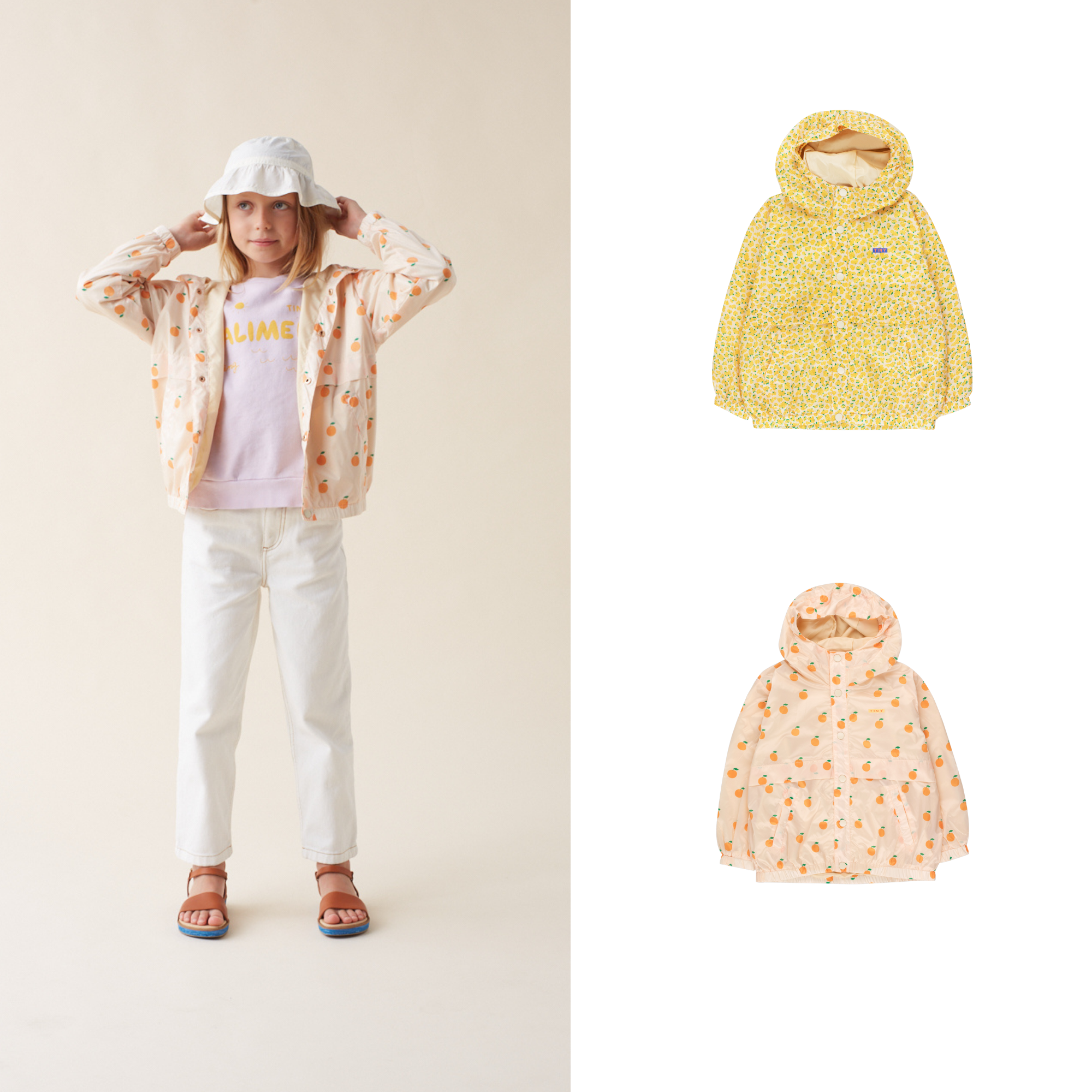 SPOT SPANISHTINYCOTTONS 22SS 22 봄 여름 어린이 캐주얼 맞춤형 프린트 윈드 브레이커 재킷