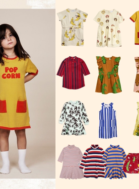 折 现货 mini rodini 春夏女童可爱卡通飞袖连衣裙短裙多款不退换