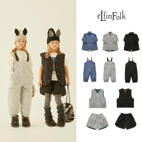 儿童保暖绗缝双面棉服短裤背带裤