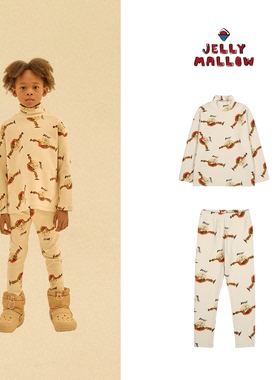 现货 Jelly Mallow 24aw 秋冬儿童潮流印花舒适T恤 打底裤 打底衫