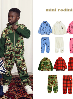 现货 瑞典 MINI RODINI 24aw 儿童羊羔绒摇粒绒拉链外套防风保暖