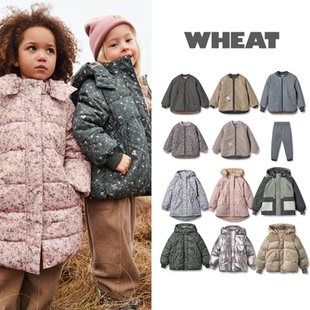 现货 丹麦 wheat 25aw 秋冬儿童户外防风保暖棉服加绒外套长裤