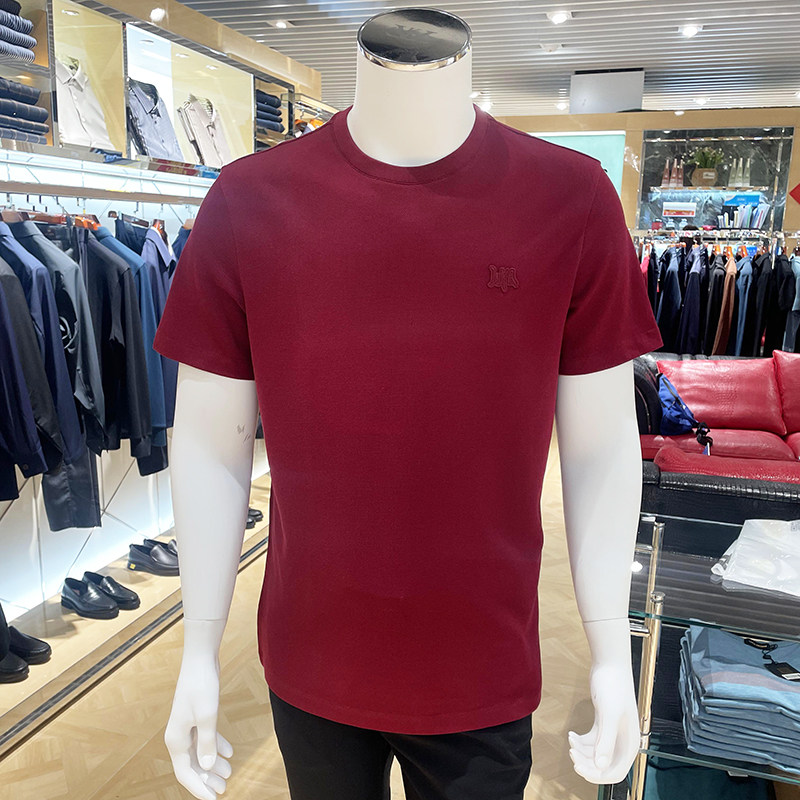 路卡迪龙男装正品 春夏薄款网眼透气速干套头圆领针织短袖t恤男