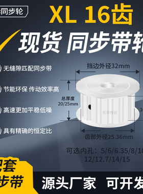 同步带轮XL16齿AF型齿宽16/21内孔4 5 6 6.35 8 1012齿轮带同步轮