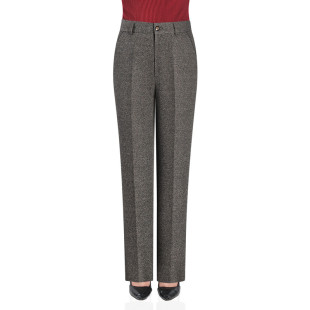 女裤 休闲百搭长裤 弹力棕咖色妈妈直筒裤 西裤 高腰中年女式 秋冬新款