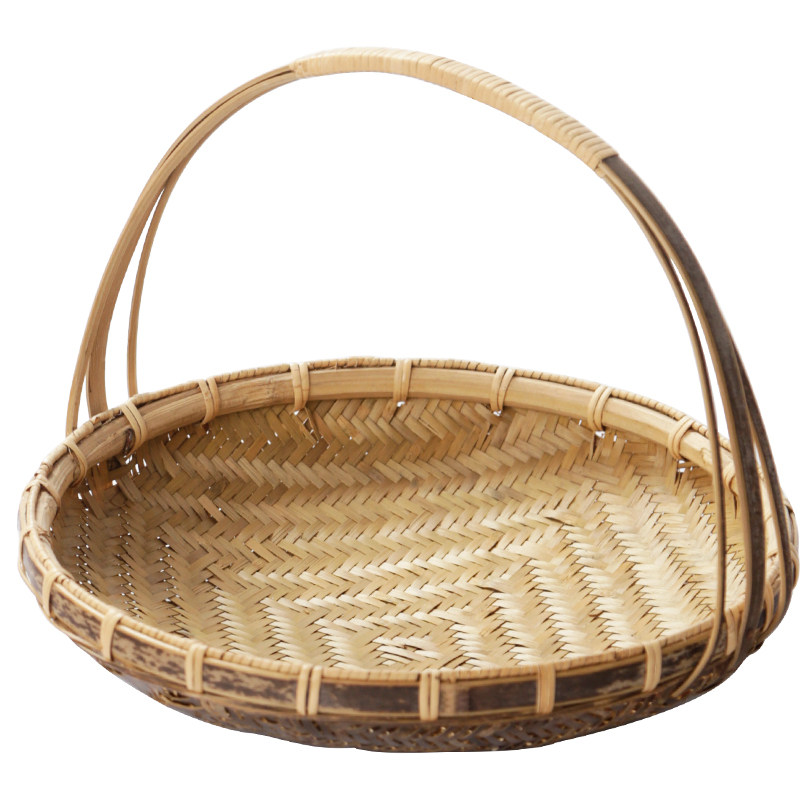 竹编果盘提篮纯手工中式食盒收纳水果盆竹篮菜篮子馒头筐家用竹扁,特色手工艺,竹编/竹雕,淘宝优惠券,粉丝福利购,淘宝优惠卷