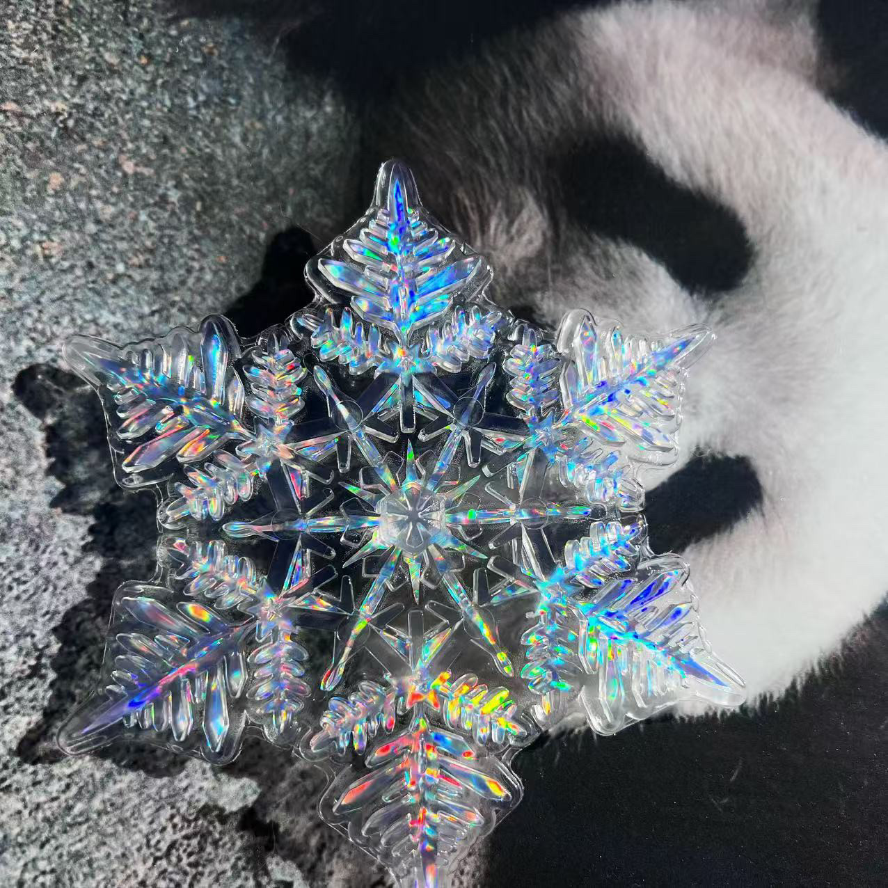 单板滑雪配件 雪花防滑贴 进口背胶进口材料 镭射单脚滑行