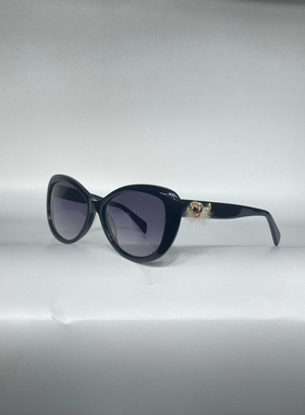 经典款猫眼框太阳眼镜女款CA616优雅镶钻狐狸遮阳墨镜防紫外线黑