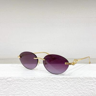 金属椭圆无框太阳眼镜0504S男女通用遮阳墨镜时尚夏季防紫外线紫